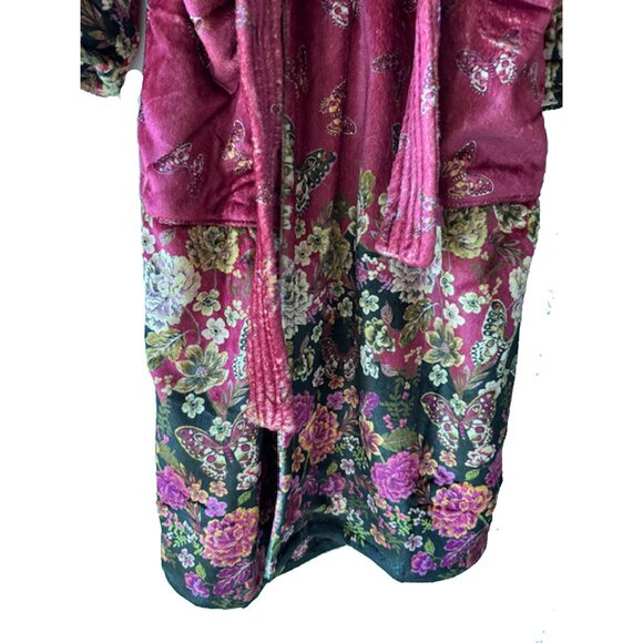 Johnny Was Karie Cozy Robe Floral Sleep Wear Home Lounge Flowers Winter Red NEW - Picture 6 of 7